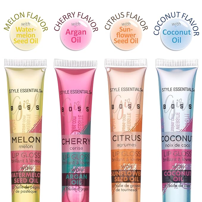 Expressions 12pc Lip Gloss Lip Oil Collection – Lip Gloss Tubes with Essential Oils, Moisturizing, Hydrating Lip Glosses, Lip Glow Oil, Hydrating Lip Balm-Velvo Beauty