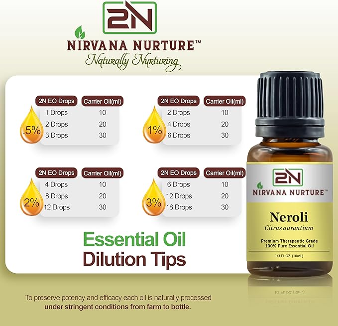 Neroli Essential Oil 100% Pure Premium Therapeutic Grade, Undiluted - Aromatherapy Diffuser for Calm and Relaxation, Skin Care, Hair Care-Velvo Beauty