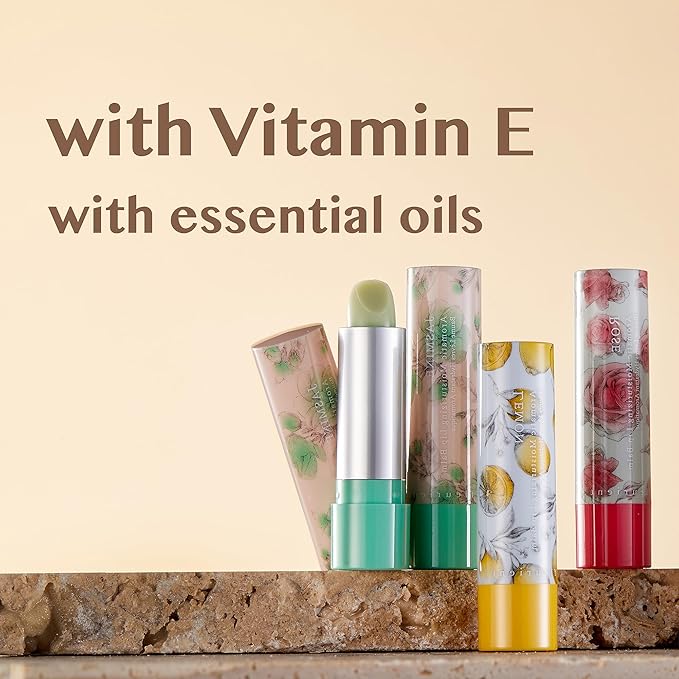 Aromatic Moisturizing Lip Balm-Jasmine, Rose, Lemon | Hydrating, Colorless & Lightly Scented lip moisturizer with Vitamin E (Pack of 3 Scents-0.12oz EA.)-Velvo Beauty
