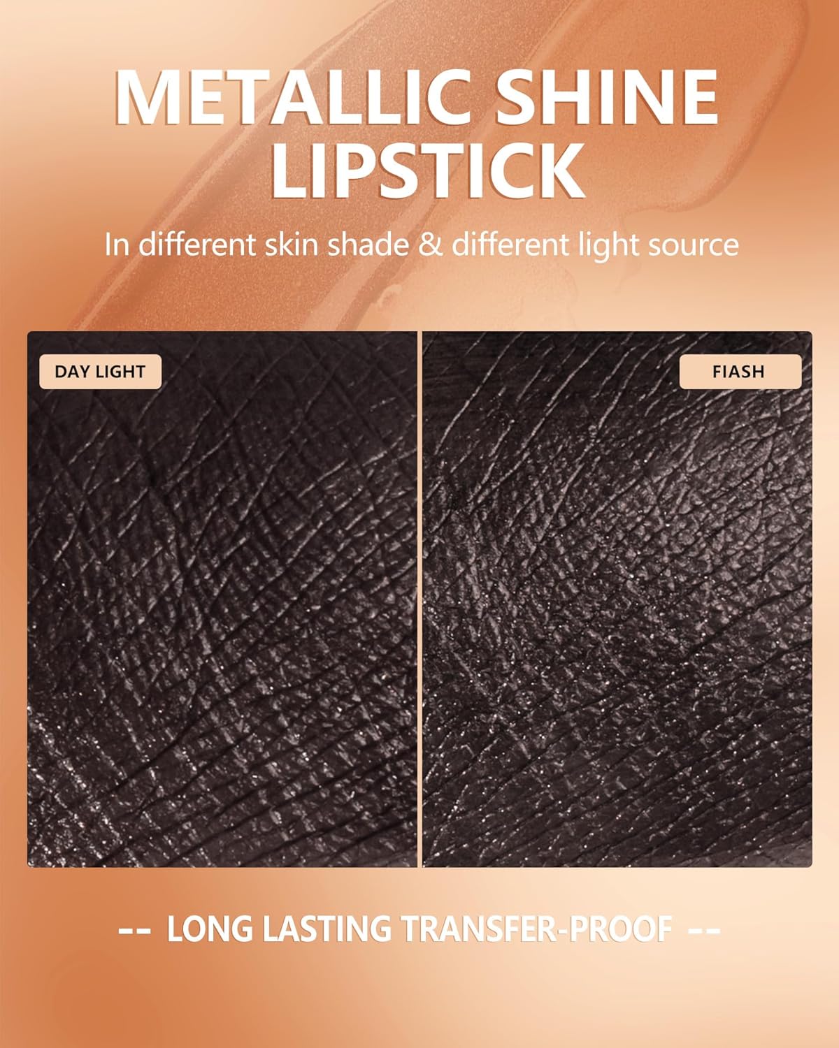 MAKI YIKA Metallic Lipstick for Women Black Lipsticks Long Lasting Glitter Lipstick No Smudge No Transfer Full-Coverage Liquid Lip Gloss (BR14 Midnight)-Velvo Beauty