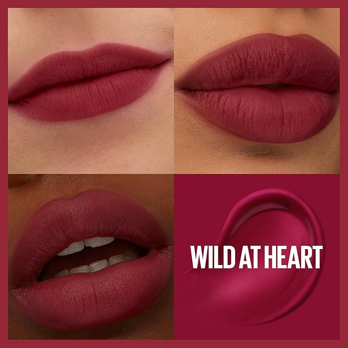 Maybelline Super Stay Teddy Lip Tint, Long Lasting Matte Lipstick For Up To 12HR Wear, Wild At Heart, 1 Count-Velvo Beauty