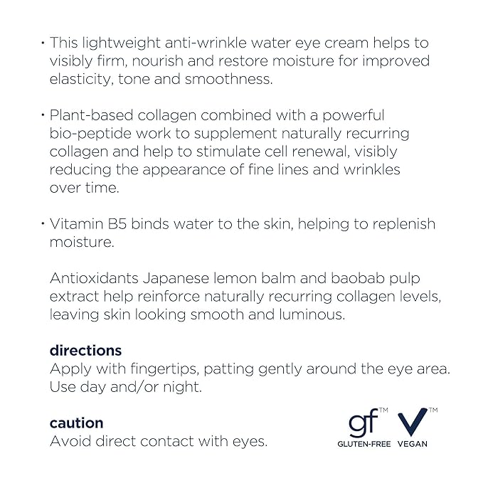 M-61 Hydraboost Collagen+Peptide Water Eye Cream - Age-defying vegan collagen and peptide water eye cream with vitamin B5 & baobab pulp extract.-Velvo Beauty
