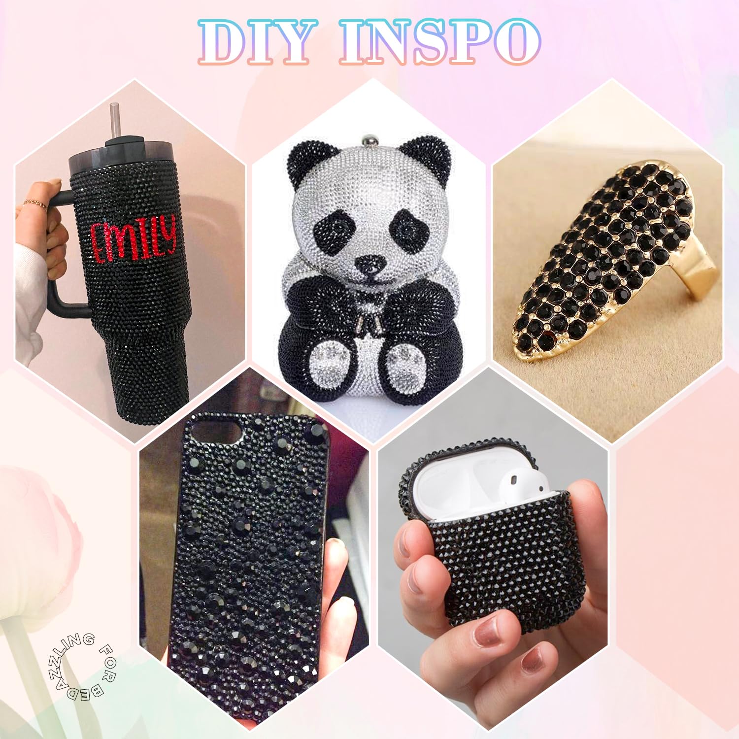 30000Pcs Resin Black Rhinestones for Bedazzling Crafting with b7000 Jewelry Glue, Bulk Flatback Gems Bedazzler Kit for Crafts Clothes Shoes Fabric Nail Diamond Art, Assorted Size 2/3/4/5/6mm-Velvo Beauty