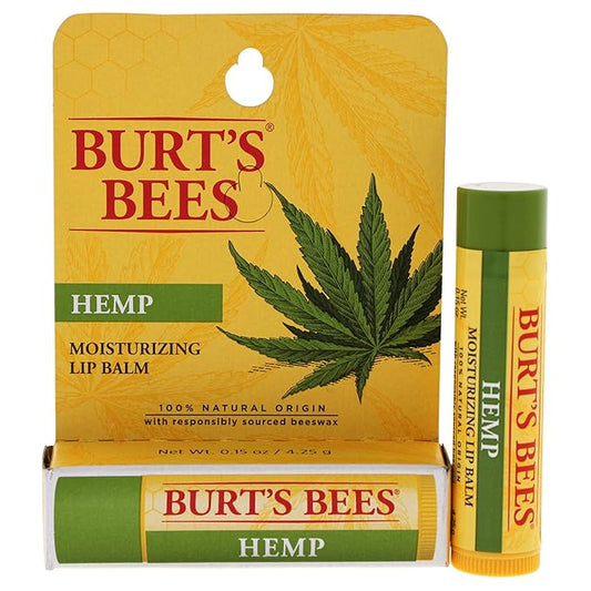 Burts Bees 100% Natural Origin Moisturizing Lip Balm, Hemp with Beeswax, 0.15 Oz-Velvo Beauty