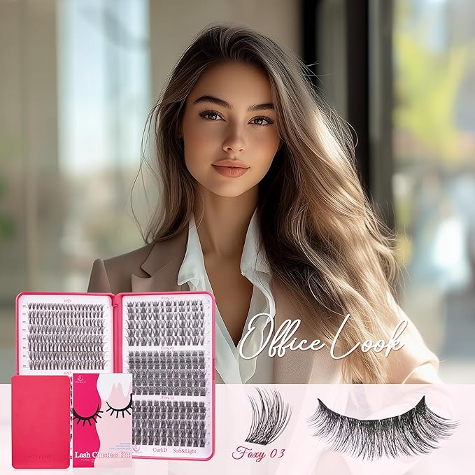 Foxy Beauty Wispy Lash Clusters - 536Pcs Natural 8-16MM EyeLash Clusters 30D 40D & Foxy Lashes For Natural Look D Curl Lash Clusters For DIY Lashes At Home-Velvo Beauty