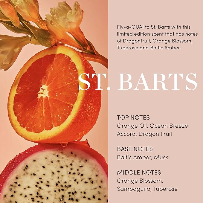 OUAI St. Barts Bundle - Includes Hair & Body Mist (3.3 Oz) for Head-to-Toe Fragrance and Hydrating Body Cream (7.5 Oz) for Smooth, Supple Skin that Smells Amazing - 2 Piece Bundle-Velvo Beauty