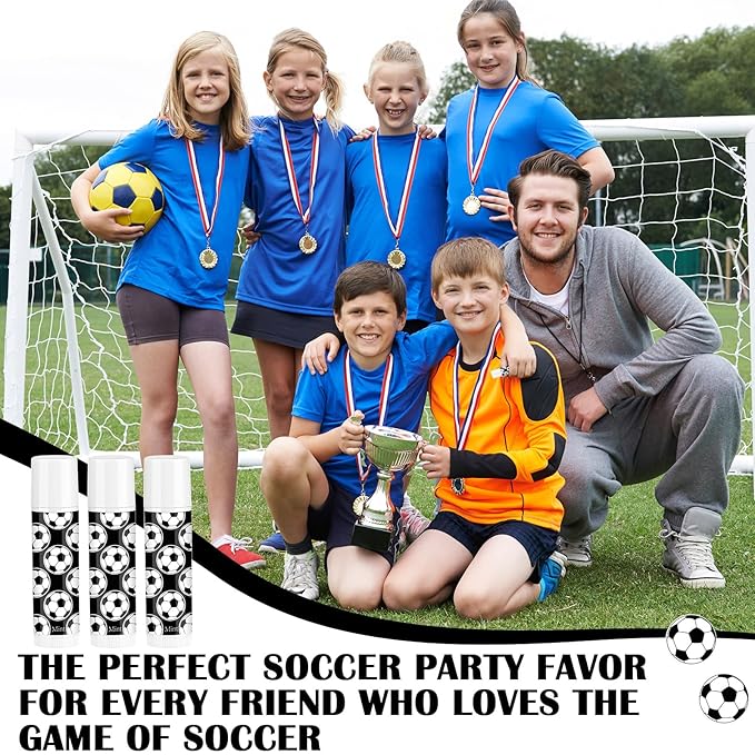 24 Pcs Soccer Lip Balm Soccer Team Gifts Soccer Party Favors Soccer Lip Balm Gift for Soccer Team Soccer Party Guest Supplies-Velvo Beauty