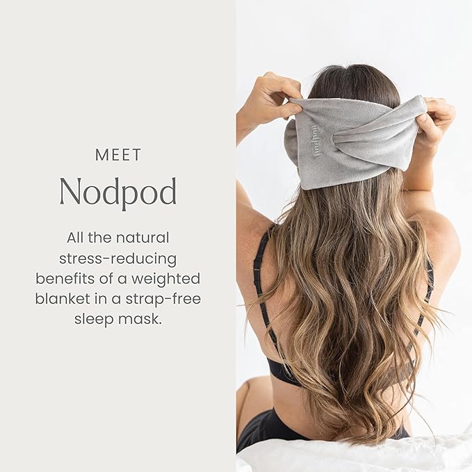 Nodpod Gentle Pressure Sleep Mask | Patented Light Blocking Design for Sleeping, Traveling & Relaxation - Elephant Gray-Velvo Beauty