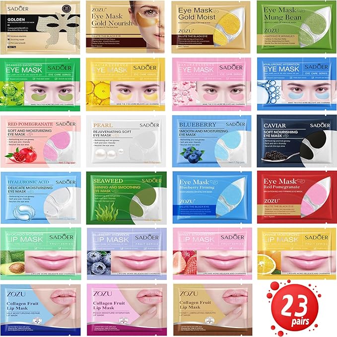 23 Pairs Collagen Under Eye Patches，Gold Under Eye Mask For Removing Dark Circles, Puffiness & Wrinkles，Eye Mask Skincare For Puffy Eyes With Hyaluronic Acid，Eye Bags Treatment For Women-Velvo Beauty