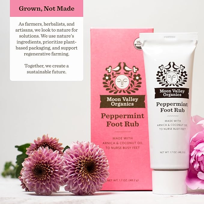 Moon Valley Organics Peppermint Foot Balm – Organic Cooling Foot Rub with Lavender, Arnica and Mint-Velvo Beauty