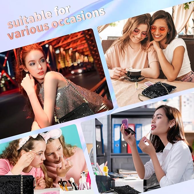 Color Nymph Teen Girls Makeup Kits, All In One Makeup kit For Girls Makeup For Teen Girls with Sequin Bag Packed Individually 9 Colors Eyeshadow Liquid Blush Lip gloss Mascara -Orange Green-Velvo Beauty