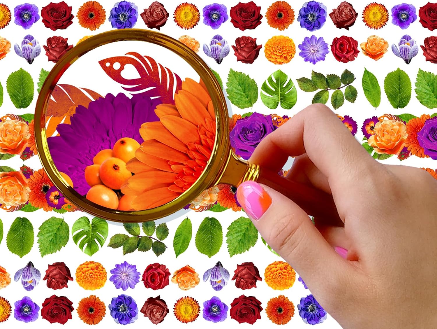 Nail Stickers Decals (5 Sheets) FLONZNAIL Beautiful Coloful Variety of Flowers and Leaves Nail Decor Transfer Vintage Styled Stickers-Velvo Beauty