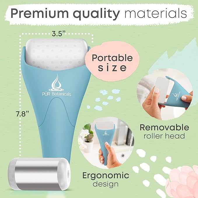 Arctic 2-in-1 Set Cryotherapy Ice Roller for Face Wrinkles Massager - Skin Care Tool for Puffiness - Cooling Ice Facial Eye Skin Roller - Reduce Puffiness and Relief Migraine Pain-Velvo Beauty