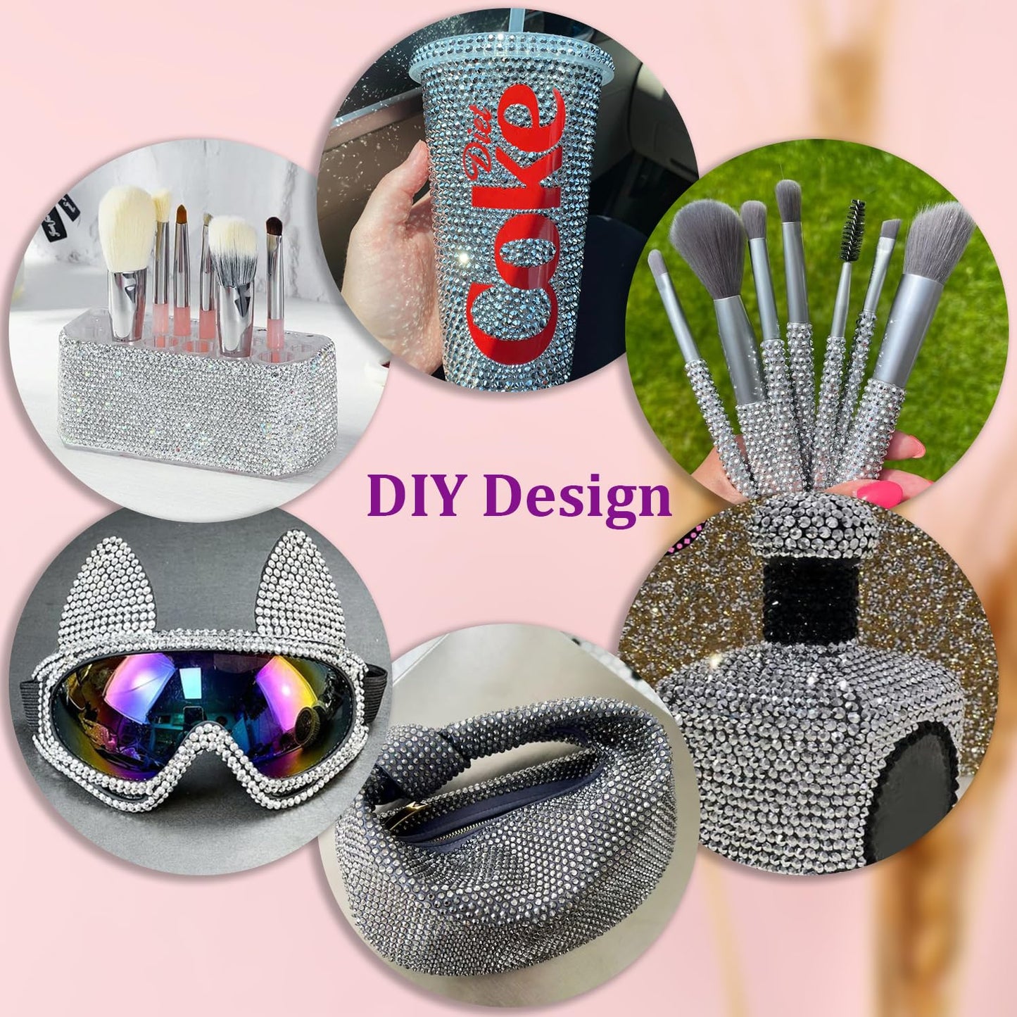 30000Pcs Silver Rhinestones for Bedazzling with B7000 Jewelry Glue, Bedazzler Kit Flatback Gems, Resin Rhinestones for Crafting Crafts Clothing Shoes Fabric Nail Art Assorted Size 2/3/4/5/6mm-Velvo Beauty