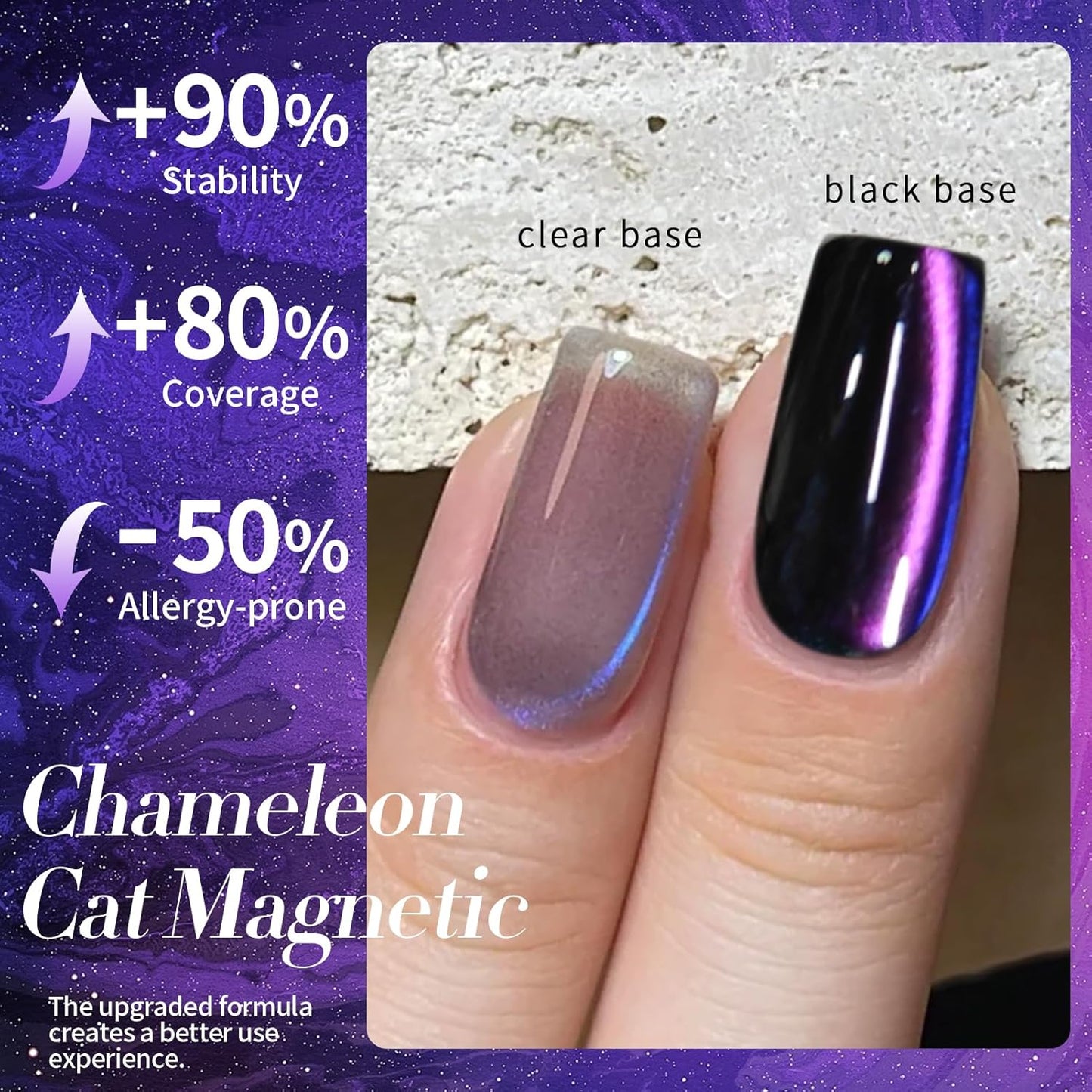 Born Pretty Cat Magnetic Gel Nail Polish Heaven Purple Chameleon Holorgraphic Cat Magnetic Eye Gel Polish Glitter Gel Polish-Velvo Beauty