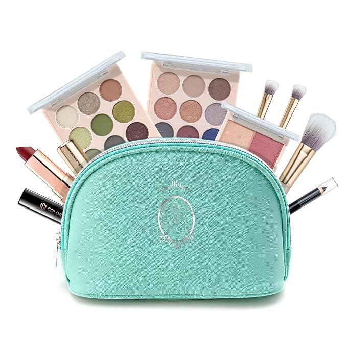 Color Nymph All In One Makeup Kit, Makeup Gift Set for Beginners Teenager Girls with Eyeshadow Palette Blush Lipstick Lip Pencil Eye Pencil Brush Mascara Portable Bag-Velvo Beauty