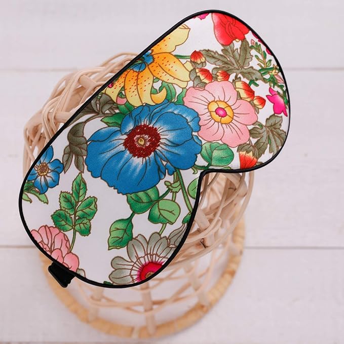 100% Pure Silk Eye Mask Sleep Eye Mask Eye Cover Eyeshade Sleeping Eye Mask Printed Colors (#10)-Velvo Beauty