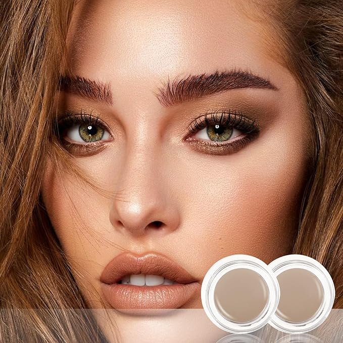 Boobeen 2 Pcs Eyebrow Pomade Cream, Waterproof Brow Pomade Gel High Pigmented Long-lasting for Natural Eyebrow Makeup, Suitable for Everyone-Velvo Beauty