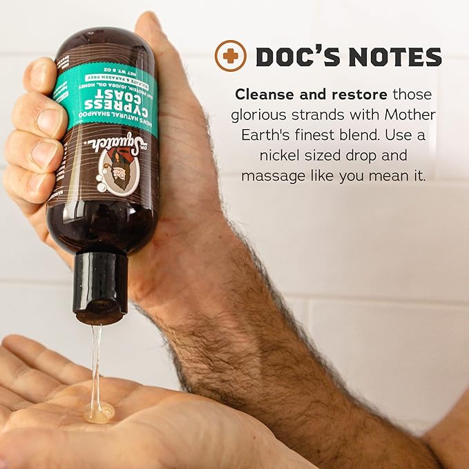 Dr. Squatch Natural Hair Bundle for Men - Healthy, Full Looking Hair - Pine Tar Shampoo (8 fl oz), Pine Tar Conditioner (11.5 fl oz)-Velvo Beauty