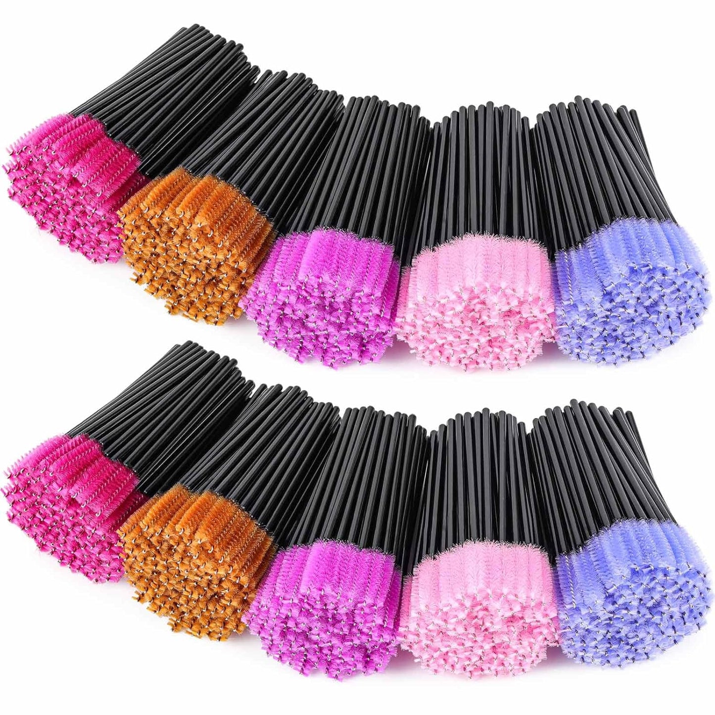 1000 Disposable Mascara Wands Eyelash Brushes Spoolies for Eyebrow Eye Lash Extension Multicolor-Velvo Beauty