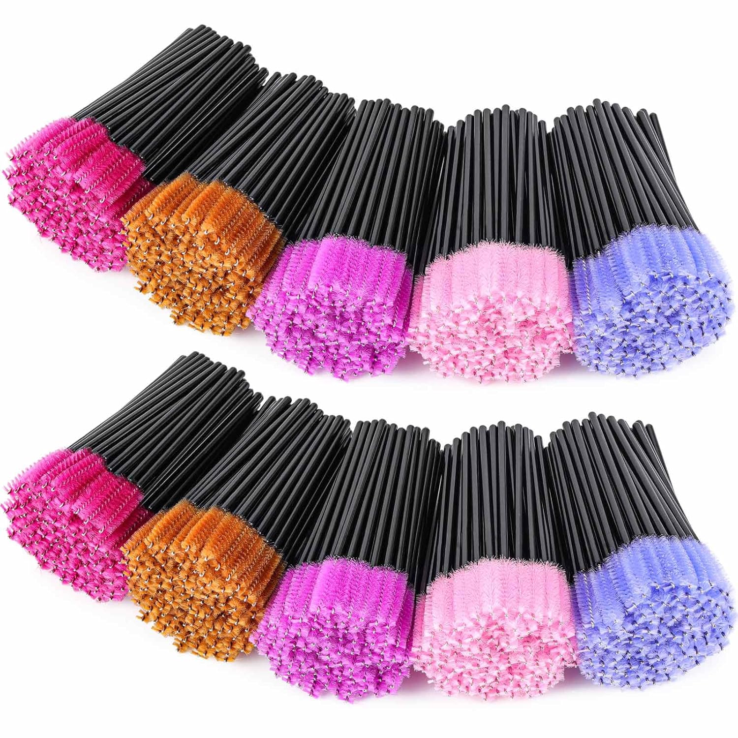 1000 Disposable Mascara Wands Eyelash Brushes Spoolies for Eyebrow Eye Lash Extension Multicolor-Velvo Beauty