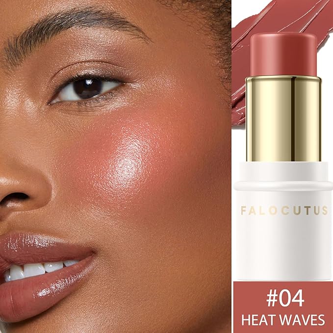 2Pcs Cream Blush Makeup Stick,Monochromatic Multi-Stick Face Blush for Cheek,Lip and Eye,Matte and Dewy Finish for Long Wearing,Easy Application.HEAT WAVES-Velvo Beauty