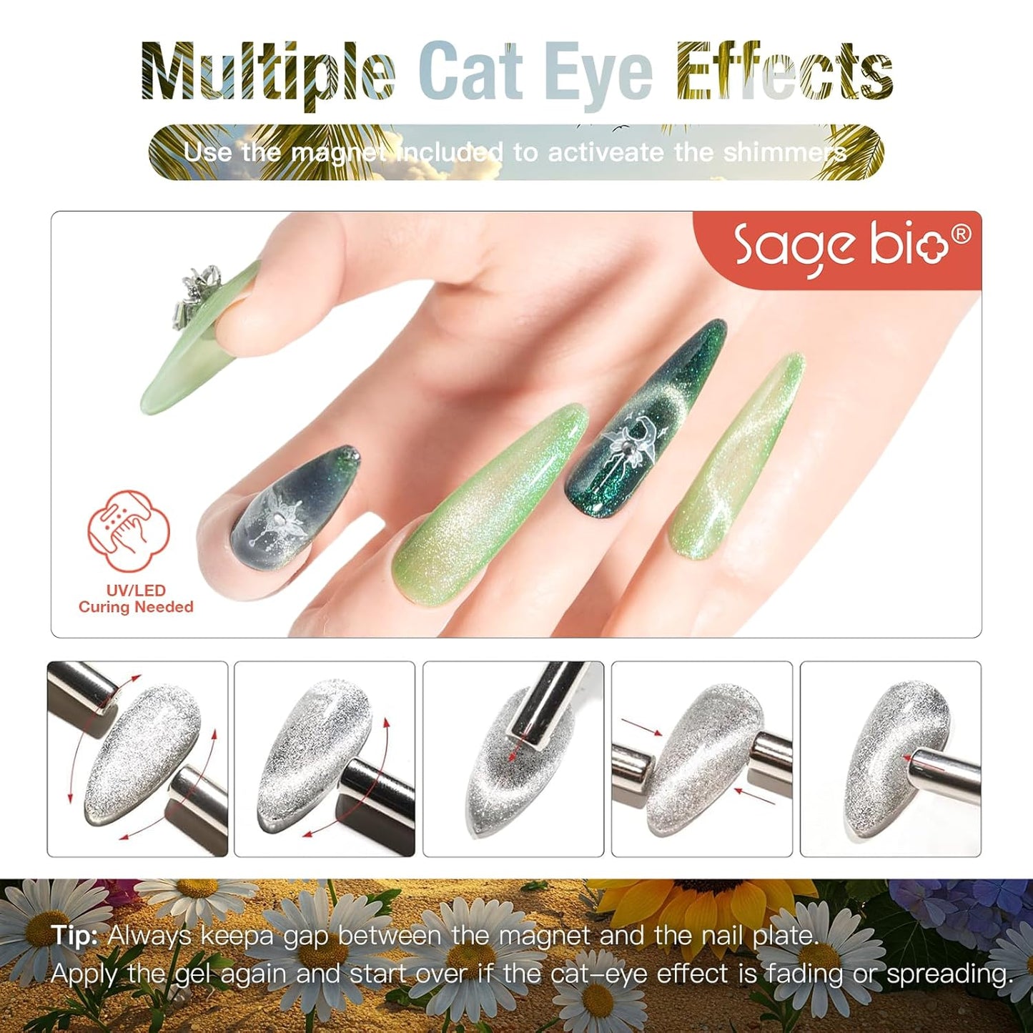 Cat Eye Gel Nail Polish, 15ml Magnetic Gel, High-Gloss Finish, Long-Lasting, DIY Manicure Kit with Magnet Stick, Stunning 3D Magnetic Effect, 03-Velvo Beauty