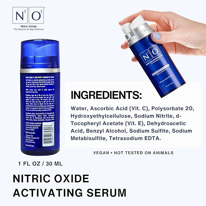Nitric Oxide Activating Serum with Antioxidants | Hydrating Serum For Face | Decreases Wrinkles | Pore Minimizer | Improves Skin Texture | Helps Dark Spots | 1 Fl Oz, 30ml-Velvo Beauty
