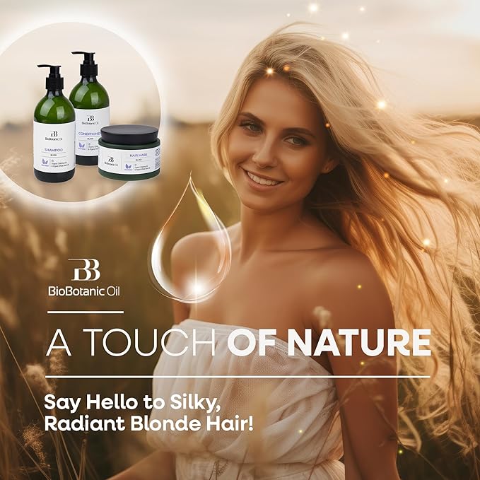 Bio Botanic Oil Hair Mask for Blonde & Bleached Hair | Deep Hydration & Anti-Brass Treatment | Enriched with Organic Wheat Germ & Obliphica Oil | Blue Pigment Formula | SLS-Free, Paraben-Free | 250ml-Velvo Beauty