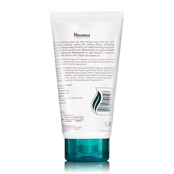 Himalaya Gentle Exfoliating Apricot Scrub with Vitamin E, Exfoliates Dead Skin Cells, For All Skin Types, Free from Parabens, SLS and Phthalates, 150 ml (5.07 oz)-Velvo Beauty