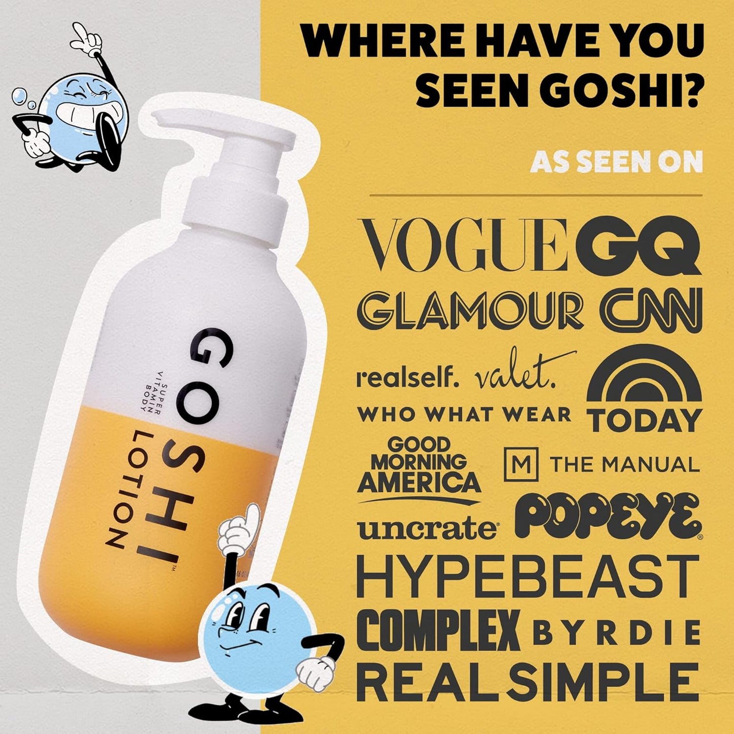 GOSHI Super Vitamin Body Lotion 3.4 oz - pH-Balanced Moisturizing Body Lotion for Men and Women - For All Skin Types-Velvo Beauty