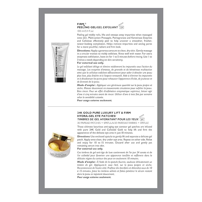 Peter Thomas Roth | Full-Size Firming Favorites 2-Piece Kit | Bestselling Peeling Gel For Face and Gold Eye Patches For Wrinkles, 2 ct.-Velvo Beauty