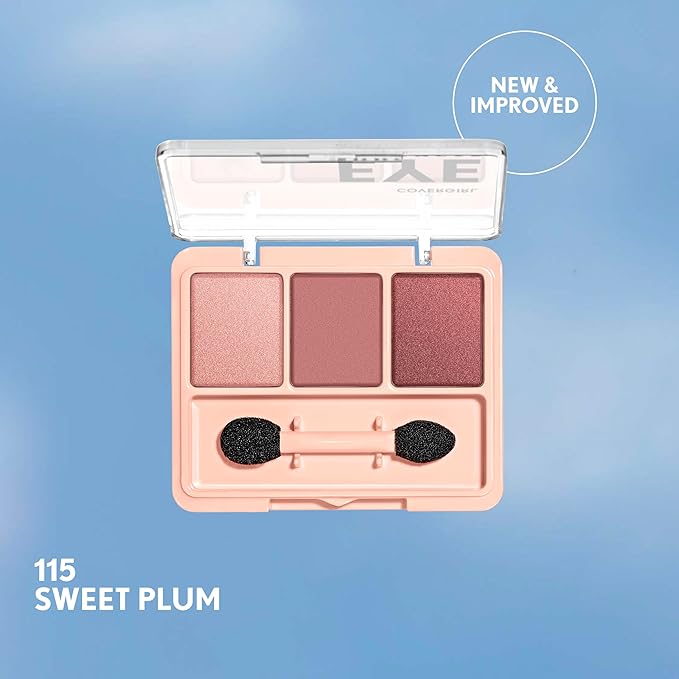 COVERGIRL Eye Enhancer, Sweet Plum, Eyeshadow Trio, Easy to Wear, Clean & Vegan, Talc-Free, Matte & Shimmer Finishes, Smudge-Proof, 0.14oz-Velvo Beauty