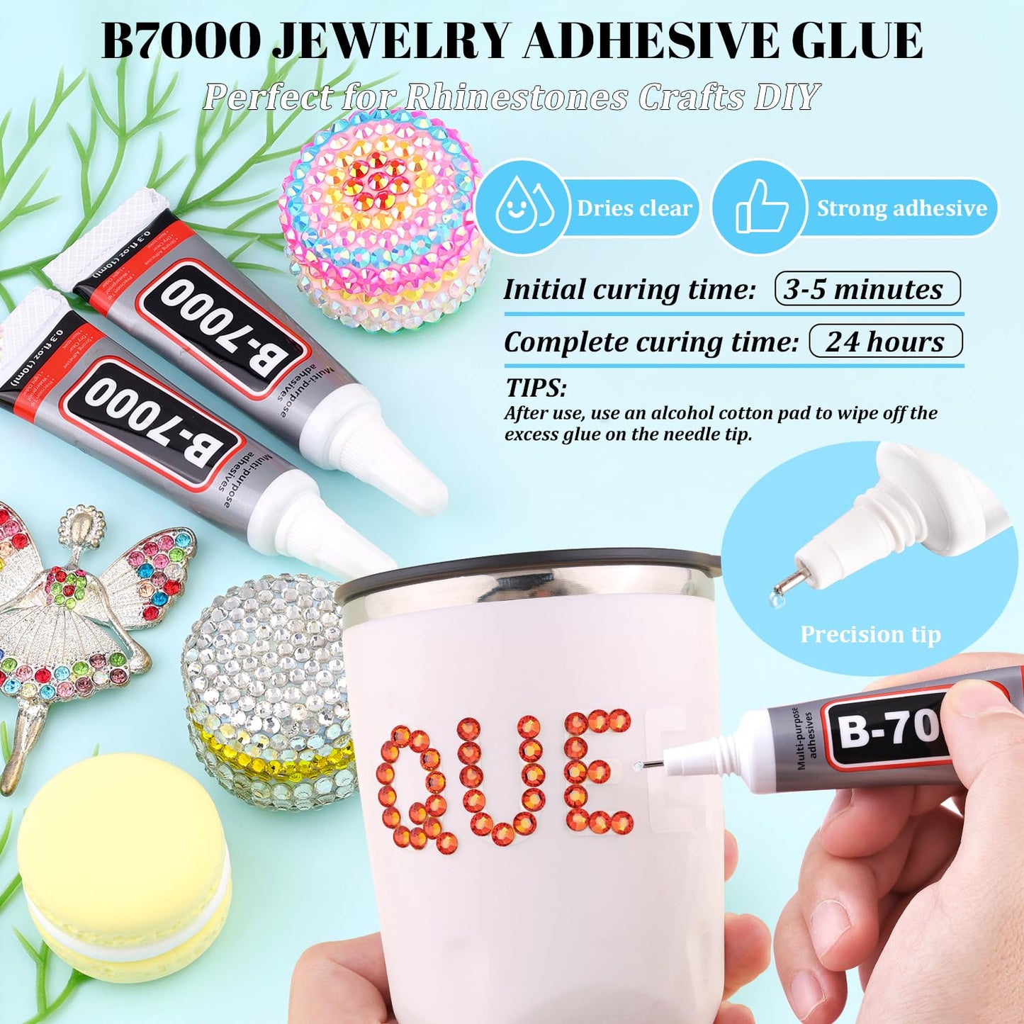 6000Pcs Resin Rhinestones for Bedazzling with 3Pcs B7000 Jewelry Glue, 1 Box Red Zircon Flatback Rhinestones for Crafting Crafts DIY, Crystals Gems for Clothing Shoes Tumblers Nail Art Makeup-Velvo Beauty