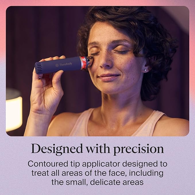 Therabody TheraFace Depuffing Wand – Cold and Heat Skincare Treatment to Depuff and Glow; Beauty Wand, Face Roller and Eye Massager for Eye Puffiness, Dark Circles and Skin Radiance (Indigo)-Velvo Beauty