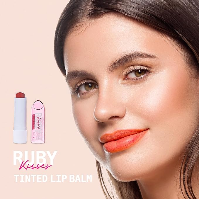 Ruby Kisses Balm Up Tinted Lip Balm, Non-Greasy Hydrating Formula, Nourishing Coconut Core & Vitamin E Infused, Lip Care with Natural Shine, Lightweight Sheer Color (Pink Nude)-Velvo Beauty