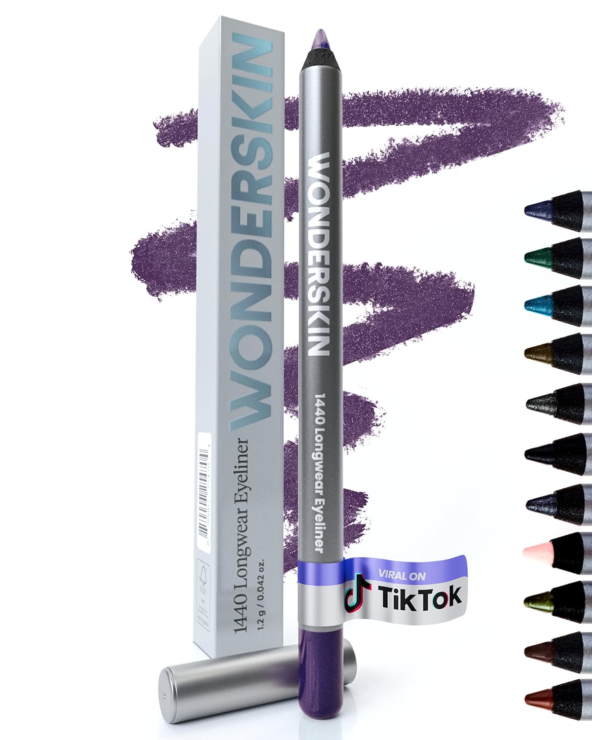 Wonderskin Eyeliner Pencil, 1440 Longwear Deep Purple Eyeliner Pencil - Waterproof, Sharpenable & Smudge Proof-Velvo Beauty