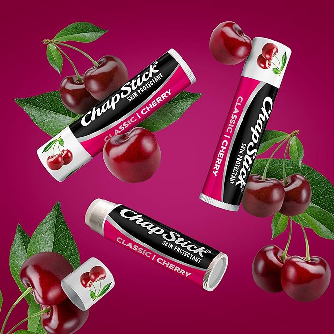 ChapStick Classic Cherry Lip Balm Tube, Flavored Lip Balm for Lip Care on Chafed, Chapped or Cracked Lips - 0.15 Oz-Velvo Beauty