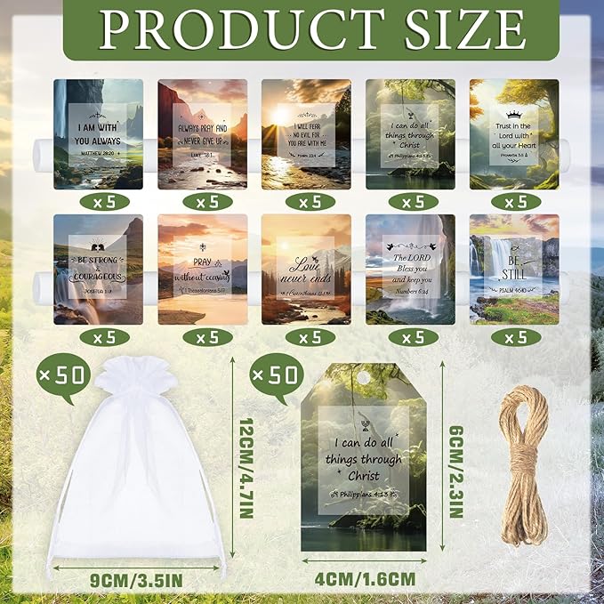 50 Sets Lip Balms Christian Gifts for Women Religious Scripture Bible Verse Inspirational Motivational Small Thank You Gifts for Church Sunday School Vanilla Flavor-Velvo Beauty