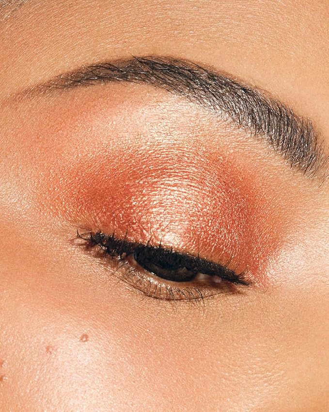 MAKE Beauty Multi-Chromatic Eye Shadow. Metal Reflecting Luminous Foil Finish Creamy, Buildable, Dimensional Long-wear, Crease-proof Powder Eyeshadow, Multichrome Shade - Blaze, Bronze-Velvo Beauty