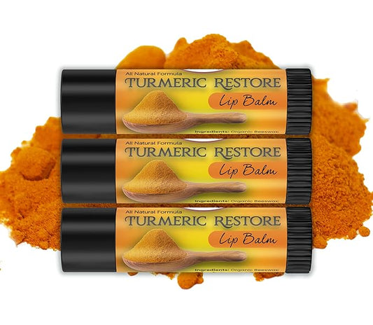 Organic Turmeric Lip Balm 3 Pack - Moisturizing, Balancing, Soothing, Natural Ingredients-Velvo Beauty