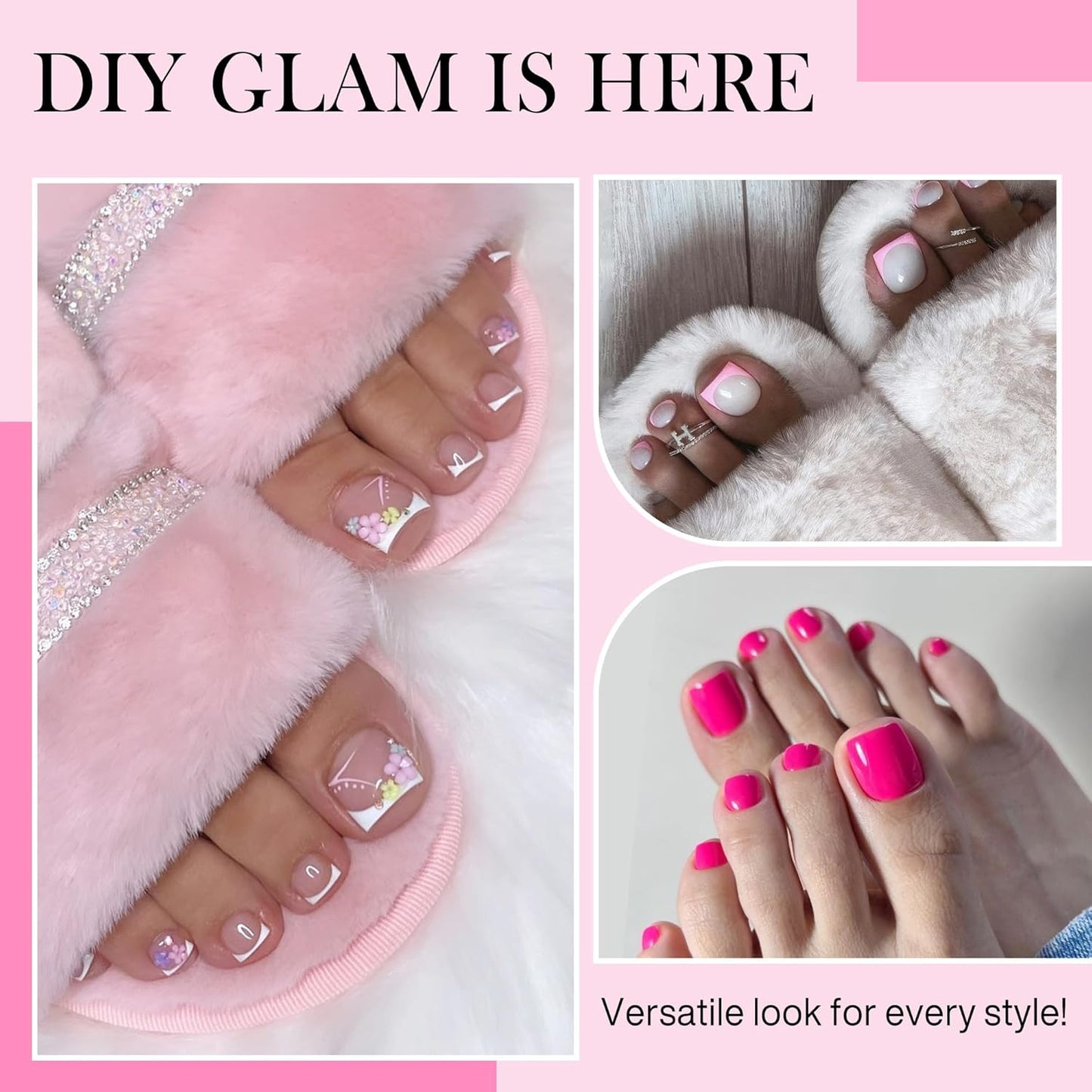 Square Toe Nail Tips, 504Pcs 15 Sizes Full Cover Press On Toenails for Women, Long Wider Pre-etched Double Matte Fake Toenails for Big Toe Nail Extensions Home DIY Salon Soak Off-Velvo Beauty