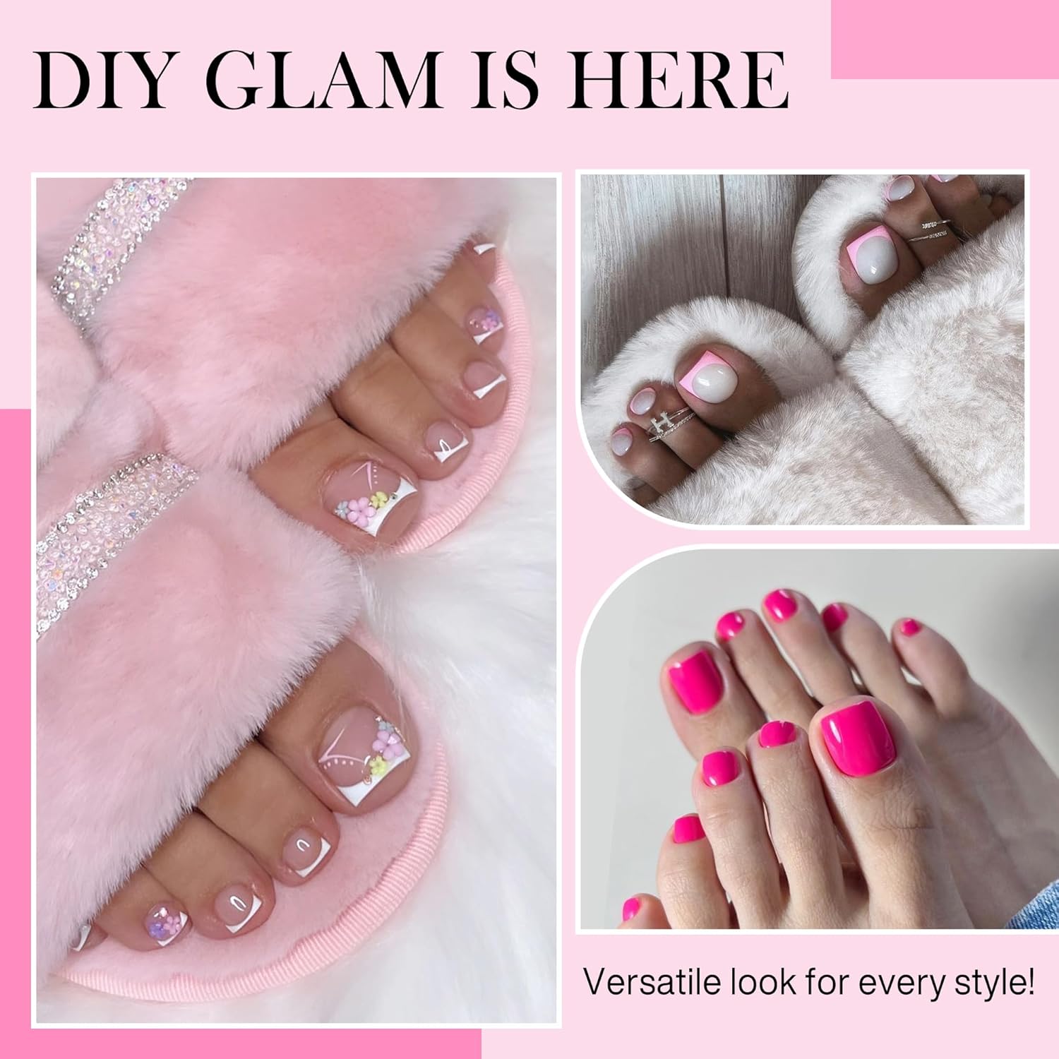 Square Toe Nail Tips, 504Pcs 15 Sizes Full Cover Press On Toenails for Women, Long Wider Pre-etched Double Matte Fake Toenails for Big Toe Nail Extensions Home DIY Salon Soak Off-Velvo Beauty