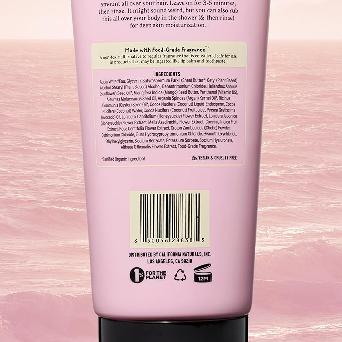 California Naturals Deep Repair Hair Mask, Paraben and Sulfate Free, Deep Conditioner for Dry, Damaged Hair, Nautral, Vegan, Hydrating and Conditioning, For Curly, Frizzy, All Hair Types, 12 fl oz-Velvo Beauty