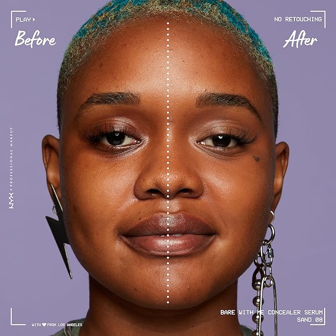 NYX PROFESSIONAL MAKEUP Bare With Me Concealer Serum, Up To 24Hr Hydration - Sand-Velvo Beauty