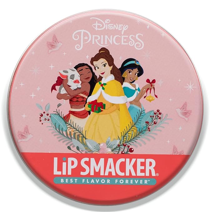 Lip Smacker Disney Princess Lip Balm Tin Trio Rapunzel, Belle, Ariel-Velvo Beauty