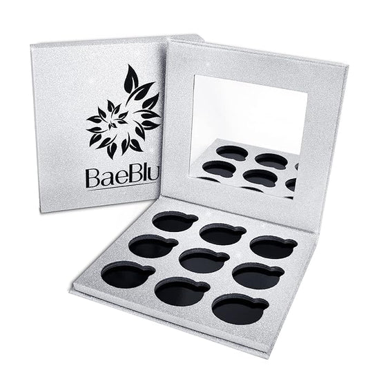 Glitter Mirror Empty Magnetic Reusable Eyeshadow Makeup Palette Case with Cover-Velvo Beauty