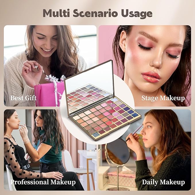Color Nymph Artistry Palette, Multichrome Makeup Palettes For Face High Pigmented Eyeshadow with Matte Shimmer & Cream Eye Shadows Easy Makeup Blending Palette For Daily Stage Versatile Make Up Looks-Velvo Beauty