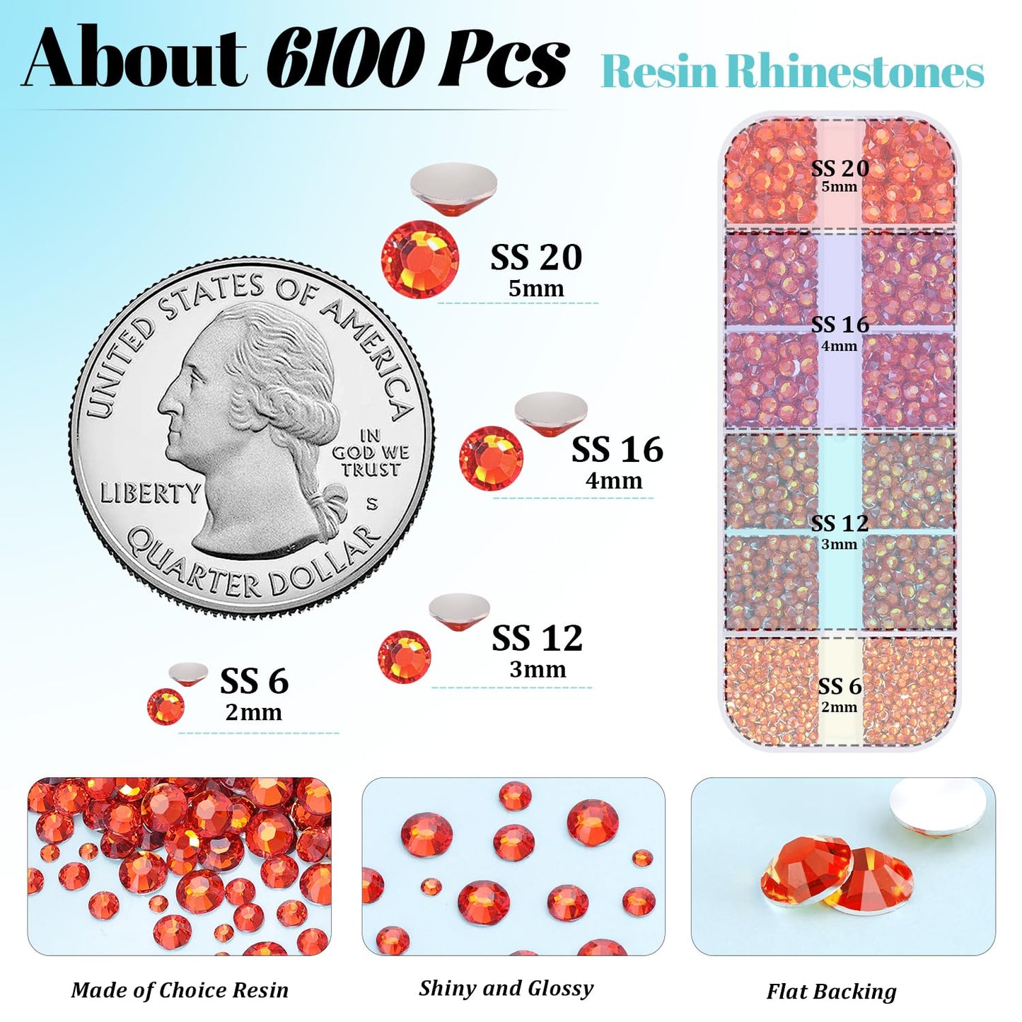 6100Pcs Resin Rhinestones for Crafting with 2Pcs 10ml B7000 Jewelry Glue, 1 Box Flatback Crystals Diamond (Red Zircon) for Bedazzling Crafts DIY Nail Art，Non Hotfix Gems for Clothing Shoes Tumblers-Velvo Beauty