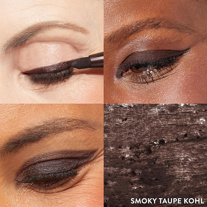 LAURA GELLER NEW YORK Kajal Longwear Kohl Eyeliner Pencil Duo - Deep Black & Smoky Taupe - Caffeine and Vitamin E - Smooth & Blendable Liner - Built-In Sharpener-Velvo Beauty